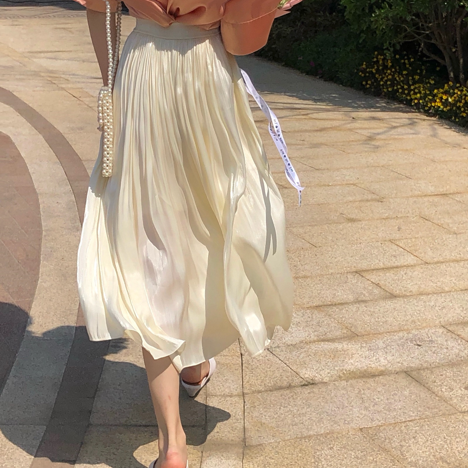 Maternity wear spring and autumn all-match gauze skirt skirt high waist belly skirt loose and thin summer long skirt for pregnant women
