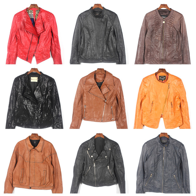 Hot Girl Street Motorcycle Short Genuine Leather Jacket