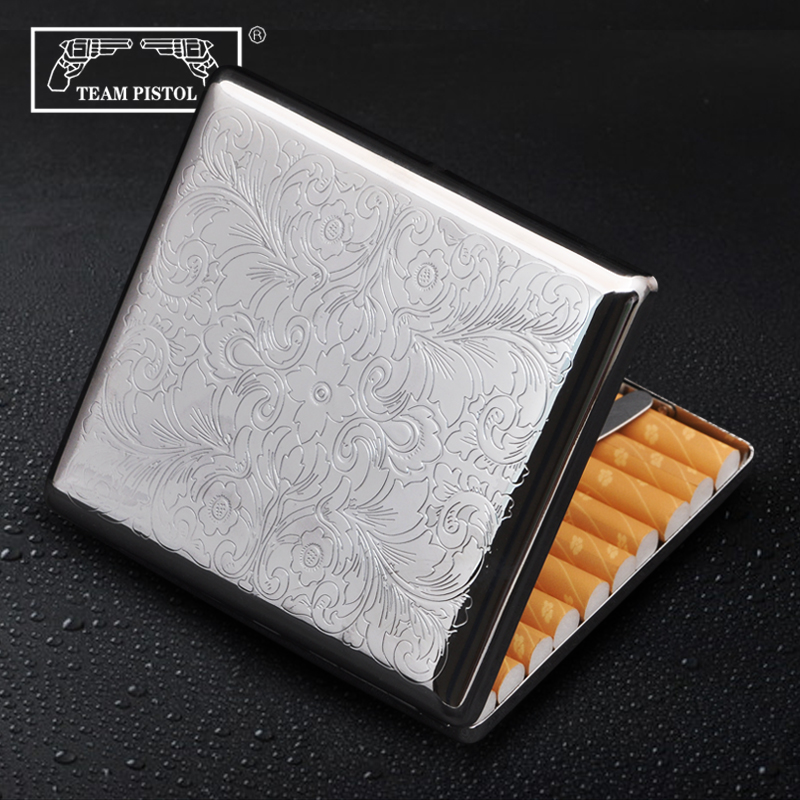 Double Gun Smoking Box 20 Loaded Metal Copper-Made Personality Creative Cigarette Case Relief Desert Rose Moisture-proof Tobacco Box