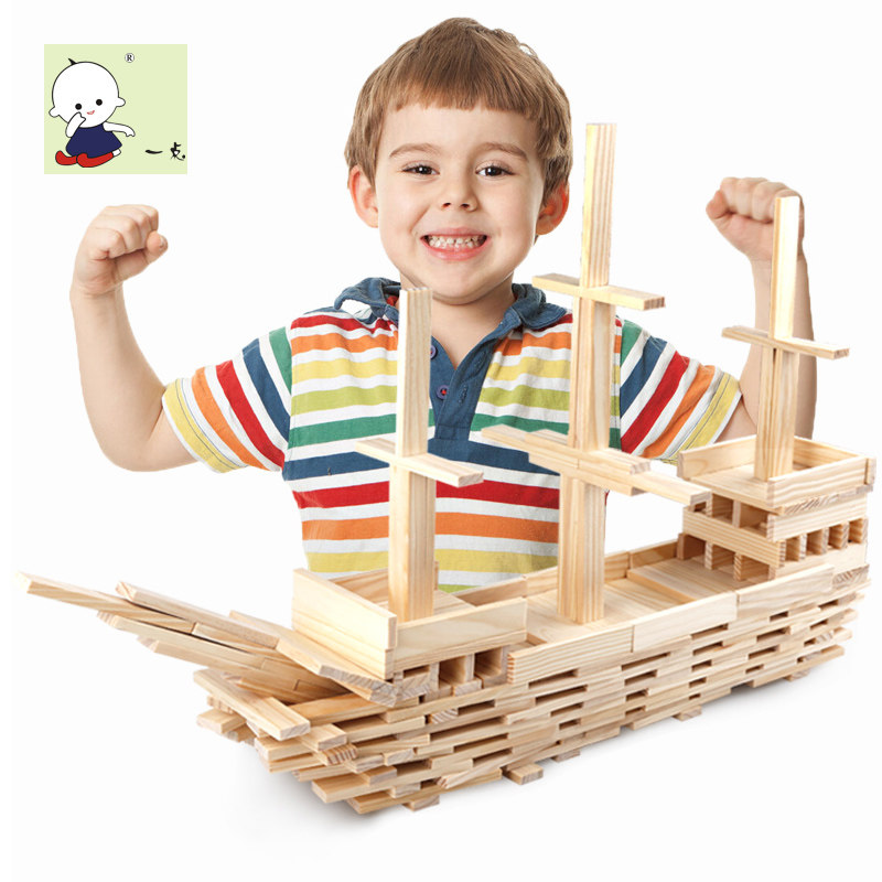Children building blocks toys 1-2-3-4-6-year-old puzzle male girl's baby parquet building blocks 7-8-10 years old wood