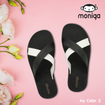 2022 Thailand imported MONIGA rubber womens slippers flat heel casual non-slip outer wear lightweight fashion beach slippers