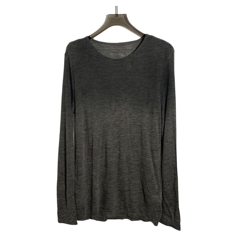 Shengdi Cut Label Men's Round Neck Gradient Distressed Knit Sweater 3509