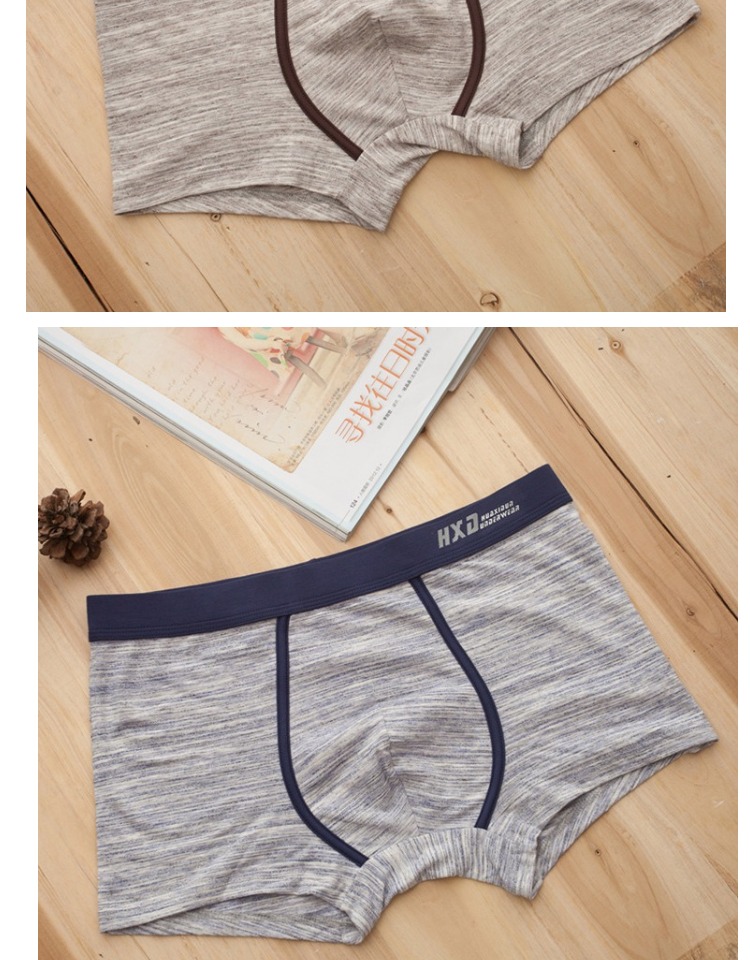 Đồ lót nam, quần boxer, thắt lưng nam, quần bốn góc, cotton modal, màu đặc, thời trang thể thao trẻ trung, nam sành điệu quần sịp lưới