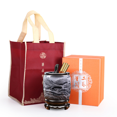 办公桌旋转笔筒轻奢高级感中国风创意办公室桌面摆件商务礼品