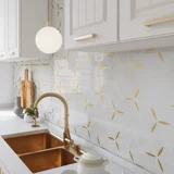 Натуральный белый нефрит -мраморная борьба с металлической ванной плит