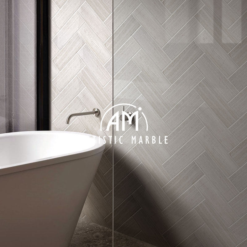 Natural Marble Bread Brick Kitchen Magnetic Brick Make-up Room Non-slip Small White Brick Strip Brick Background Wall Brick floor tiles