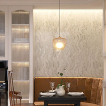 Wave water jet natural marble shell mosaic tile entry entrance background wall light luxury style French restaurant