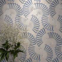 Water jet fan-shaped marble mosaic tiles mosaic entry entrance background wall sideboard dining room villa Italian style