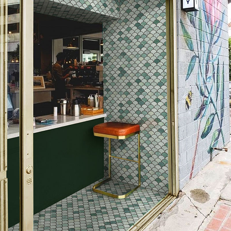 Moroccan Fish Scale Brick Stone Mosaic Magnetic Brick Kitchen Makeup Room Wall Brick Dining Room Bar Marble Background Wall