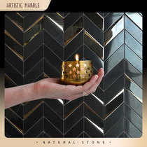 Glass mirror marble mosaic Nordic kitchen bathroom tiles bathroom wall tiles toilet background wall