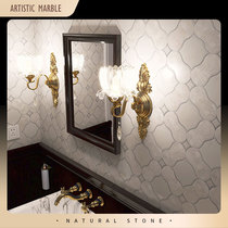 Diamond shell mosaic tile bathroom marble kitchen bathroom background wall Nordic toilet wall and floor tiles