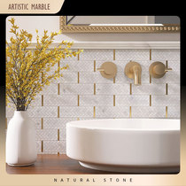 Eurostyle black and white marble mosaic weaving artificial character paving wall brick kitchen toilet tile bathroom strip brick