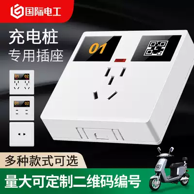 Ultra-thin surface-mounted switch socket electric car dedicated charging two hole hole hole ten hole socket with indicator light