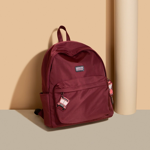 Бордовый универсальный вместительный и большой ранец, сумка через плечо, мягкий брендовый японский рюкзак, подходит для студента, в корейском стиле