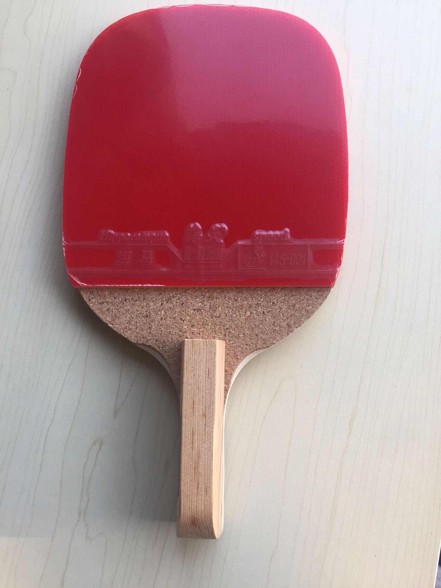 Sea-day straight table tennis racket Grand Vidés with rubber sheet new cypress clip cypress with cork 8mm clip wood