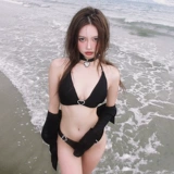 Черный купальник, рубашка, сексуальный комплект, 3 предмета