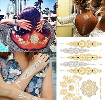 Bohemia bronzing tattoo sticker waterproof bracelet arm beach swimsuit metallic bikini tattoo sticker