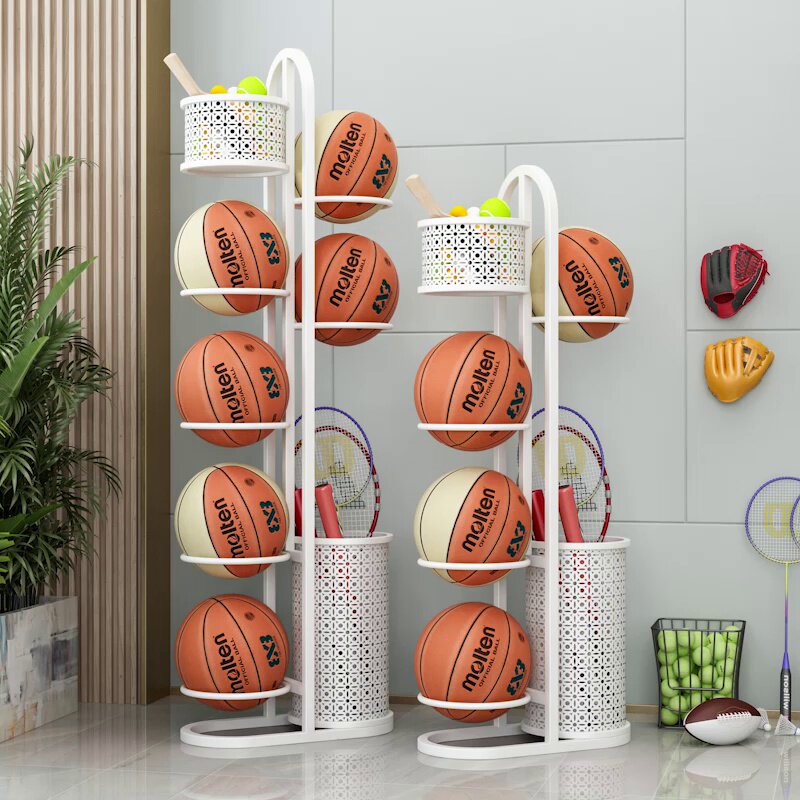 Children's basketball rack home ball storage rack badminton racket placement rack helmet umbrella wall hanging storage basket
