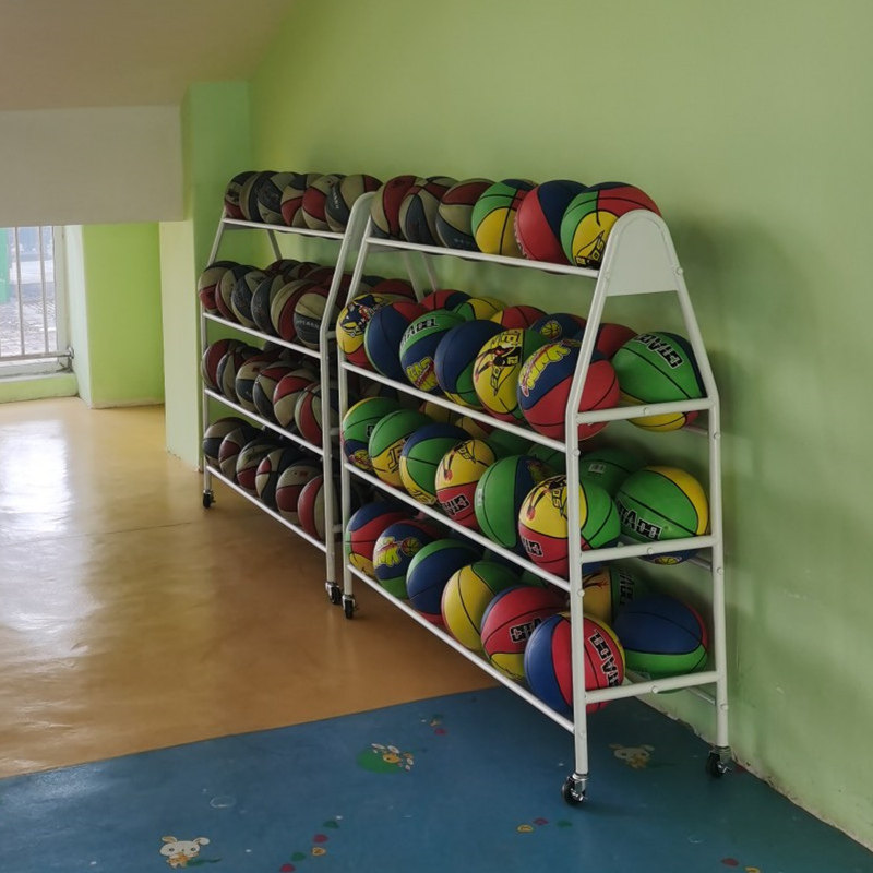 Kindergarten football basketball storage rack placement ball rack School children volleyball ball loading frame Mobile ball cart