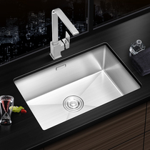 Sink Single tank under the sink Built-in sink 304 stainless steel thickened handmade kitchen household large washing basin