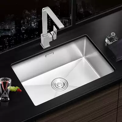 Sink Single sink Under the table basin embedded sink 304 stainless steel thickened handmade kitchen household large vegetable sink