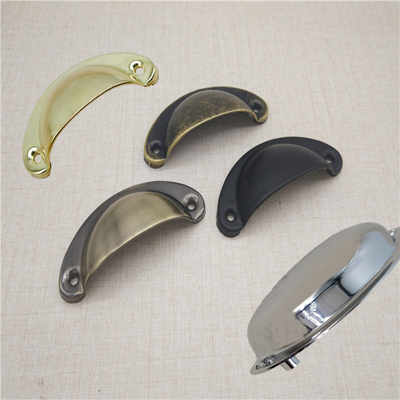 Medicine cabinet drawer ear handle Overall cabinet surface mounted handle Retro semicircle handle Green and ancient black shell handle