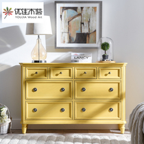 American cupboard solid wood living room entrance decoration lockers Mediterranean cupboard bedroom storage pastoral cabinet simple