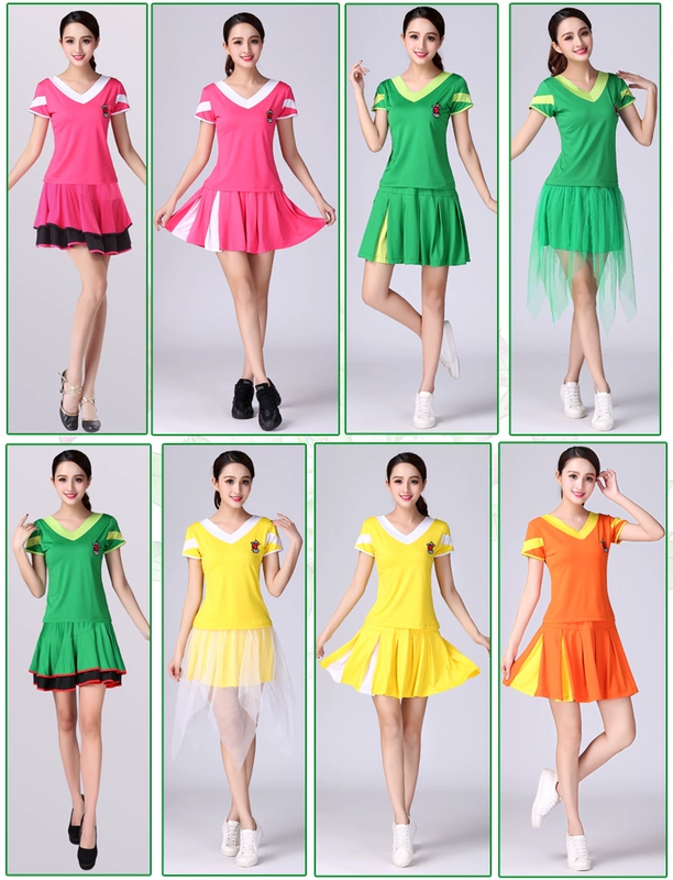 Yunshang Chunying Yang Liping Trang phục khiêu vũ vuông 2019 Mới hè ngắn tay áo thể thao Váy ngắn Set Dance Dance Dress - Khiêu vũ / Thể dục nhịp điệu / Thể dục dụng cụ