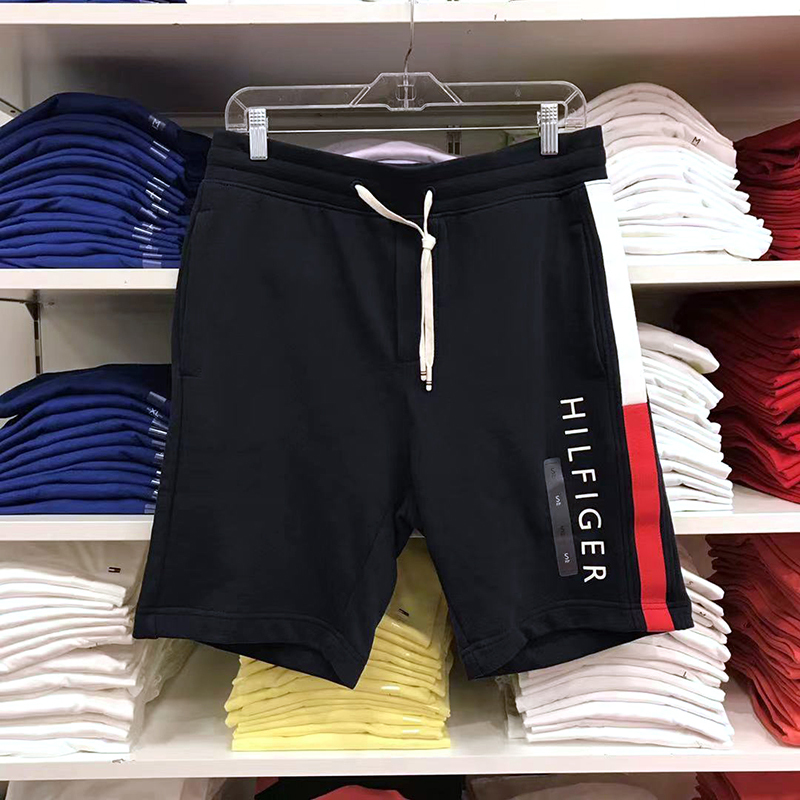 Tommy Hilfiger Men's Summer New Logo Drawstring Coil Shorts Casual Sports Sweatpants Tommy Hilfiger Men's Summer New Logo Drawstring Coil Shorts Casual Sports Sweatpants