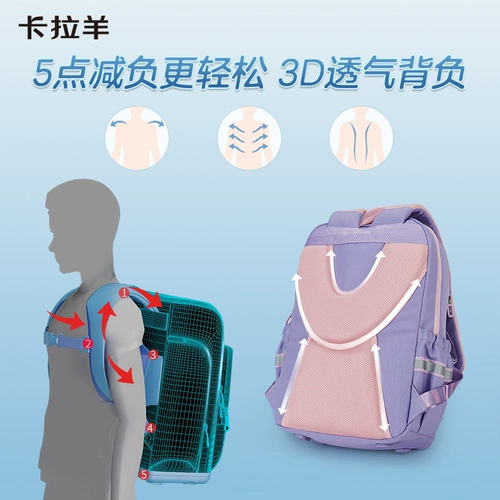 Вместительный и большой ранец, антибактериальный дышащий рюкзак со сниженной нагрузкой, 2-5 года