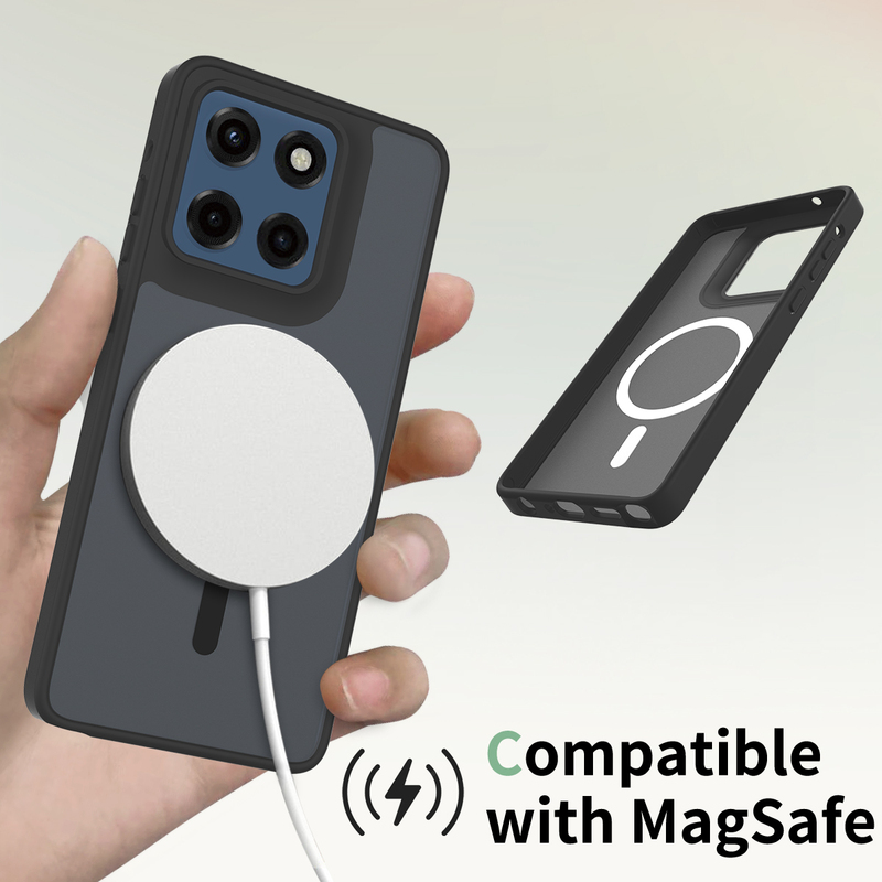 Frosted Acrylic Hard Back Phone Case Suitable for Motorola Moto g Stylus 5g 2025, Airbag Anti-Drop Matte Business Simple Case with Magnetic Charging and Skin-Like Feel Protective Cover