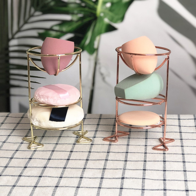 Beauty egg makeup sponge ball storage rack holder multi-layer double-layer three-layer makeup powder puff drying metal bracket