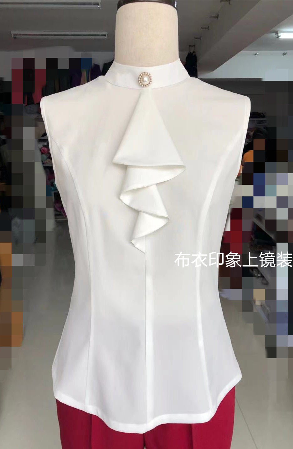 Commoner impression tailor-made female host photogenic announcer art examinee interview sleeveless shirt QB8178