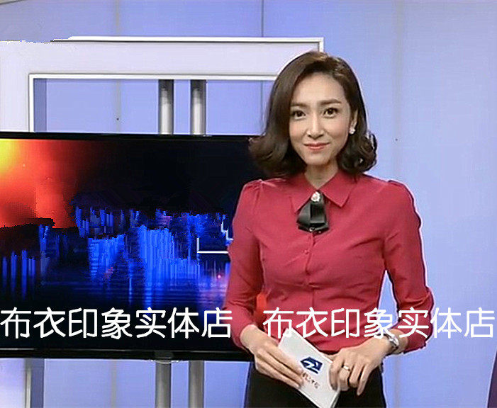 Commoner impression Tailor-made female host photogenic announcer art candidate interview shirt QB85