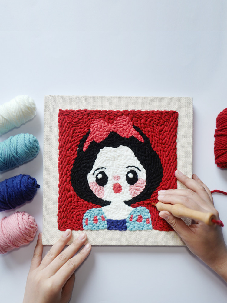 Poke embroidery Snow White Jasmine Princess series material bag Hand embroidery diy couple wool felt poke show