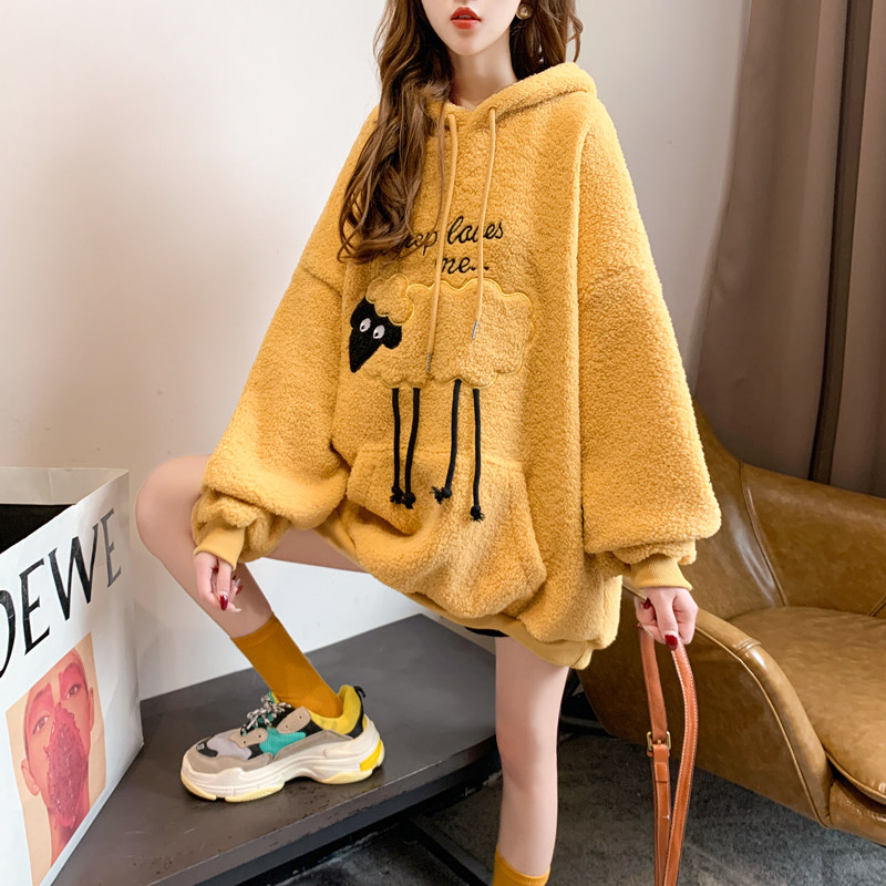 Pregnant woman autumn winter clothing blouses with velvety thicken even cap sportswear fashion new long sleeves cover with no overcoat Chauga