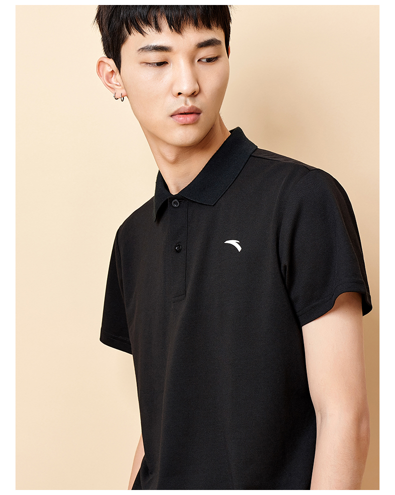 Áo thun nam tay ngắn Anta mùa thu trắng 2019 mới lửng khô nhanh quần lửng thể thao nửa áo tay nam POLO - Áo polo thể thao áo polo lining
