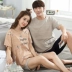 Bộ đồ ngủ mùa hè ngắn tay cotton mùa hè Bộ đồ ngủ cotton nam và nữ bộ phận mỏng phục vụ nhà đồ ngủ phù hợp với phụ nữ