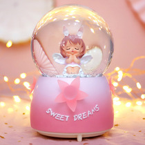 Angel Crystal Ball Snowflake Rotating Girl Music Box Childrens 10-year-old Little Girl Birthday Gifts Boxes
