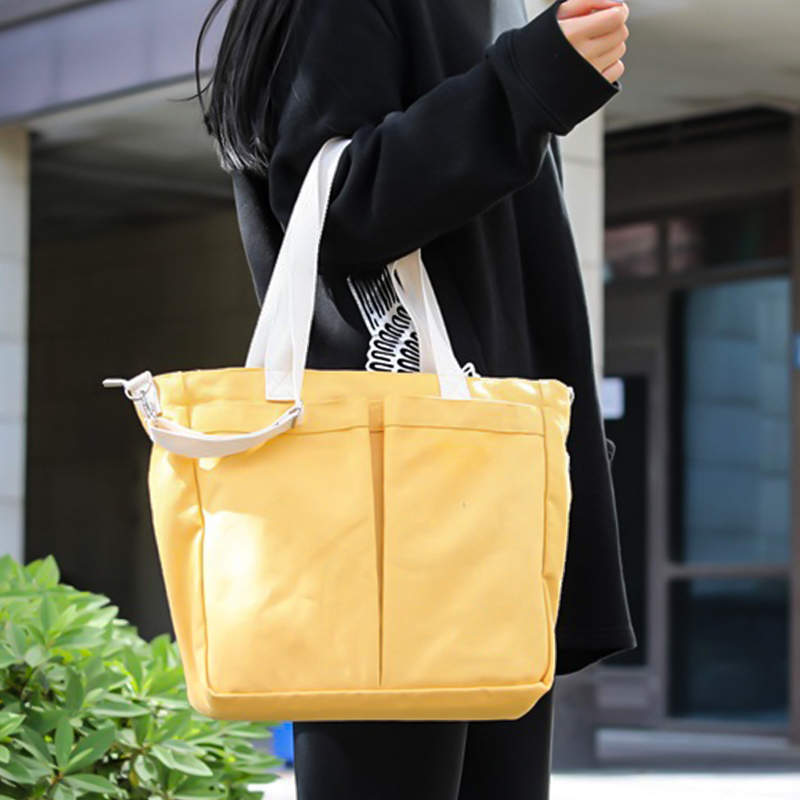 Canvas Bag shopping bags Ins schoolgirls Canvas Handbag Carry-on Korean version Single shoulder Inclined Satchel travel clothes Large capacity