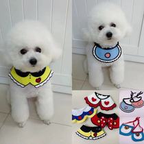 Ren 3 pieces of cute Divine Instrumental Pet Cute Teddy Bibi Bear Small Apron Mesh Red Korean Version Pooch Scarves Scarf