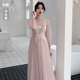 Phù dâu ăn mặc cổ tích khí 2020 mùa hè mới dài màu hồng chị váy nhóm mật ong đám cưới buổi tối tiệc váy cô gái