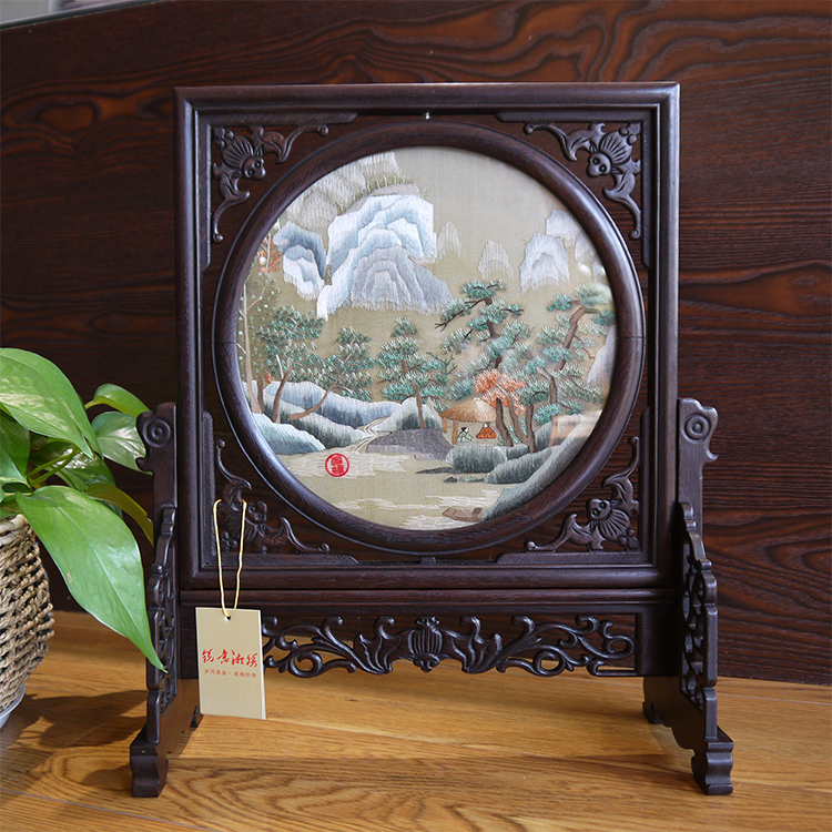 Sharp Xiang Embroidered pure hand Xiangxiu embroidered double-sided embroidered piece Hunan featured gift Beijing gift New Chinese non-Su embroidery