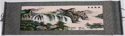 Resolute Xiang embroidery hand embroidery landscape has a long history of Su embroidery scroll living room hanging paintings to give gifts Hunan characteristics