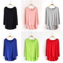 MAY J LEE same jazz dance jazz performance costume solid color loose size bat middle sleeve t-shirt women