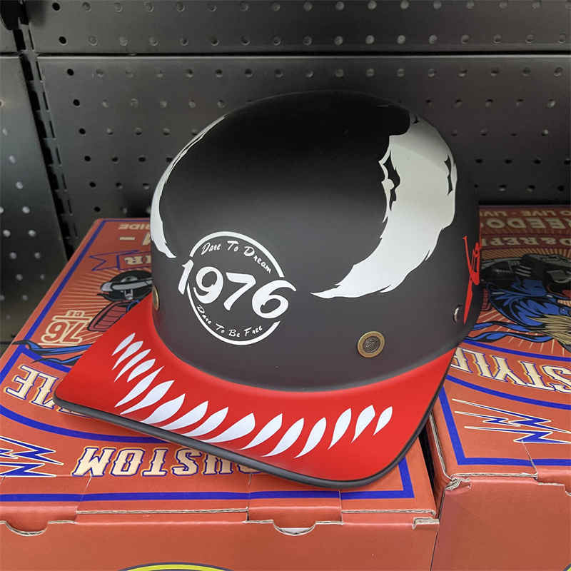 Riding electric car personality baseball cap scoop helmet Harley Indian painted retro half helmet scooter summer hard hat