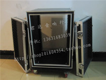 Aviation shockproof cabinet padded chassis front and rear doors Aviation box 16U professional audio equipment cabinet with door