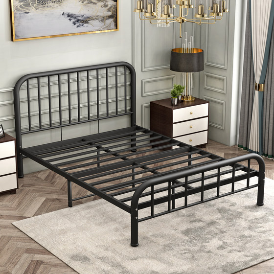 Iron bed double bed 1.8 meters 1.5 meters Nordic single bed simple modern European princess bed iron frame bed thickened