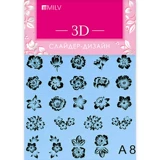 Российская идиллическая кошка Milv Manicure 3D Водяная наклейка на водяной знак A01-A85