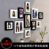Hair salon decoration painting Barbershop hairstyle hanging painting mural Hair salon hot dye creative combination Vintage photo frame photo wall